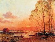 unknow artist Sunset in Briere III France oil painting artist